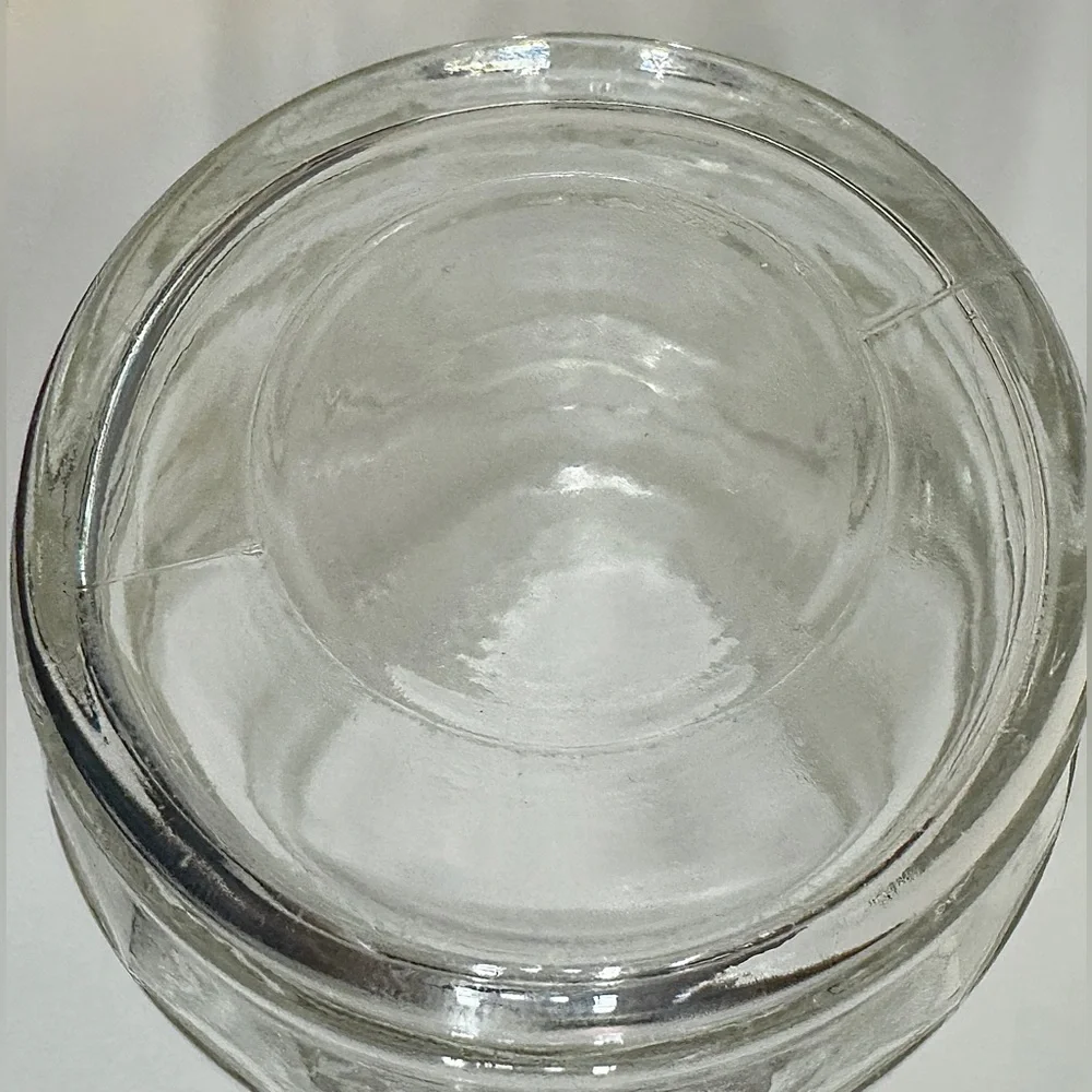 Vintage Glass Barrel Jar Coin Bank